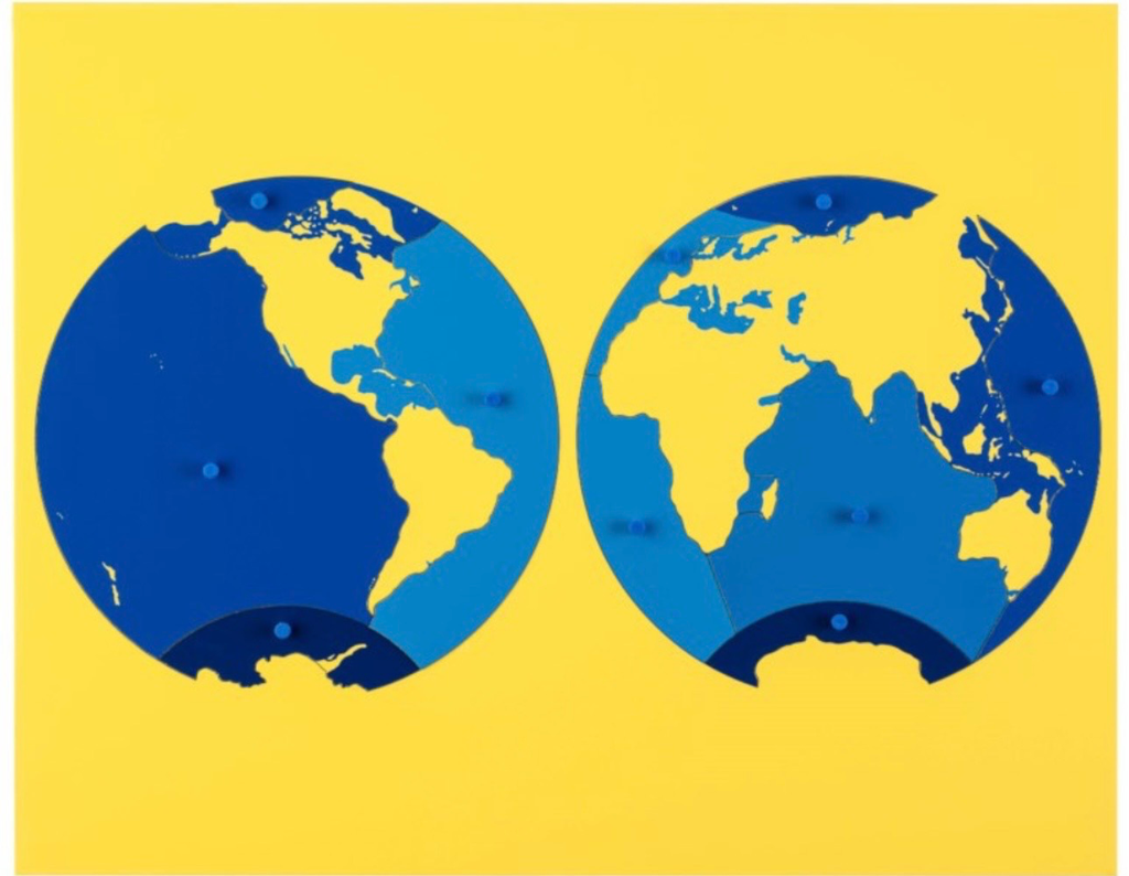 Oceans world puzzle map