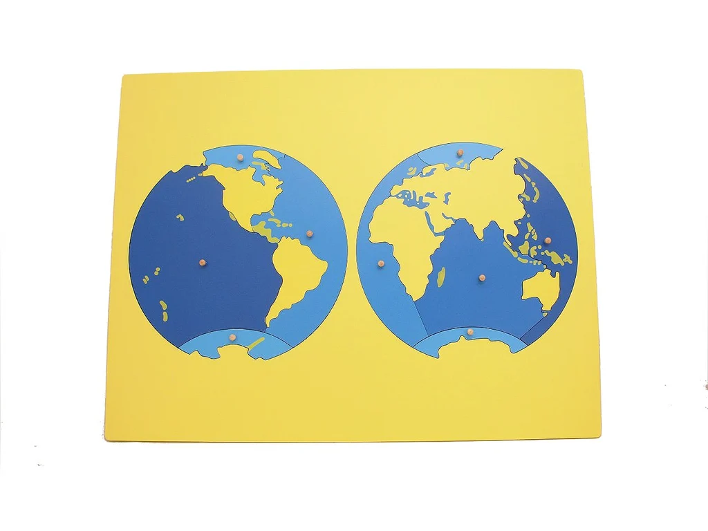 Montessori Material Puzzle Map of the Oceans