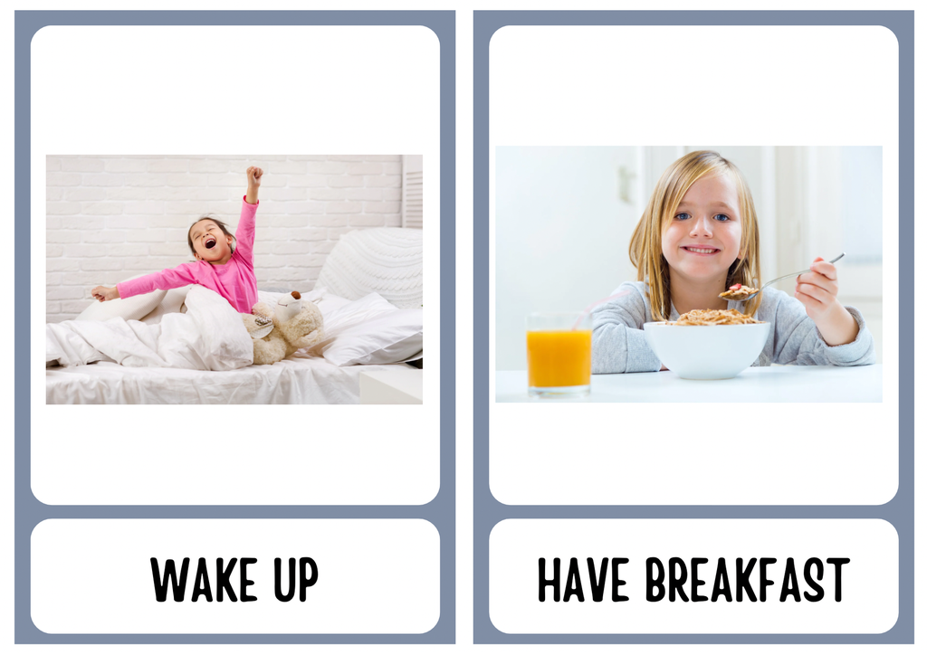 Daily routine activities flashcards